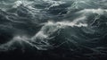 stormy dark ocean waves
