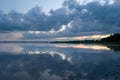 Stormy Evening Sky Reflections on the Ottawa River Royalty Free Stock Photo