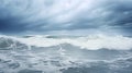 Stormy gray, cresting waves, seaside turbulence, turbulent beauty.AI Generated Royalty Free Stock Photo