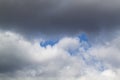 stormy grey and white clouds on blue sky background Royalty Free Stock Photo