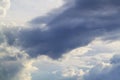 stormy grey and white clouds on blue sky background Royalty Free Stock Photo