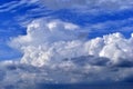 A stormy landscape with blue Cumulus clouds on the horizon Royalty Free Stock Photo
