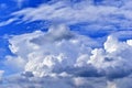 A stormy landscape with blue Cumulus clouds on the horizon Royalty Free Stock Photo
