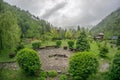 stormy morning in the Carpathian mountains remote location Roman