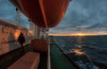 Stormy morning on the ship