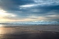 Stormy ocean and beautiful cloudy sky on background Royalty Free Stock Photo