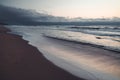 Stormy ocean, blue hour. Abstract seascape. Royalty Free Stock Photo