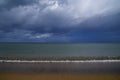 Stormy ocean landscape. Gloomy storm clouds over the sea. Royalty Free Stock Photo