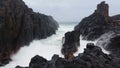 Stormy Ocean Waves On Rocks Dreamy Seascape