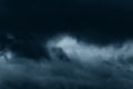 Stormy rain big fluffy clouds. Dark sky. Natural scenic abstract background. Weather changes backdrop. Sky filled with voluminous