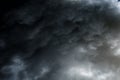 Stormy rain clouds background. Dark sky