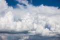 stormy rainy clouds over blue sky. Nature landscape Royalty Free Stock Photo