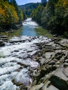 Stormy rifts on a small mountain river in Ivano-Frankivsk region, Ukraine