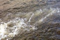 A stormy river as a background. View from above