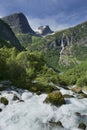 Briksdalsbreen Glacier in Olden, Nordfjord, Norway. Royalty Free Stock Photo
