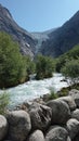 Briksdalsbreen Glacier in Olden, Nordfjord, Norway. Royalty Free Stock Photo