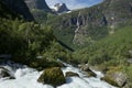 Briksdalsbreen Glacier in Olden, Nordfjord, Norway. Royalty Free Stock Photo