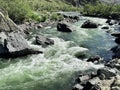 Stormy river Chulyshman in Chulyshman valley, Altai, Russia Royalty Free Stock Photo