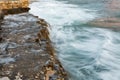 Stormy rocky beach in Istria, Croatia. Royalty Free Stock Photo