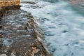 Stormy rocky beach in Istria, Croatia. Royalty Free Stock Photo