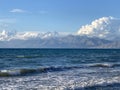 Stormy sea in Acharavi, small resort in Corfu island