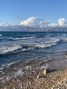 Stormy sea in Acharavi, small resort in Corfu island