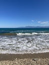 Stormy sea in Acharavi, small resort in Corfu island