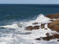 Stormy sea along Tuscany coastline in Livorno, Italy Royalty Free Stock Photo