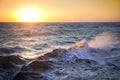 Stormy sea / Dawn / Waves and spray Royalty Free Stock Photo