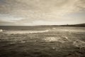 Stormy sea in Dunbar, a seaside town in Scotland, UK