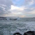 stormy sea in Leghorn