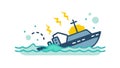 Stormy Seas Cargo Ship: Challenging Maritime Journey, vector design Generative AI Royalty Free Stock Photo