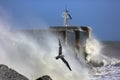 Stormy Seas at the Harbour, Hastings 1 Royalty Free Stock Photo