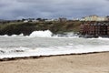 Stormy seas at Peel Isle of Man Royalty Free Stock Photo