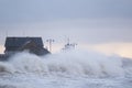 Stormy seas at Porthcawl, South Wales, UK.