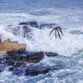 Stormy seas at Portstewart on the Causeway coast Northern Ireland