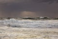 Stormy seascape at sunset