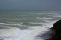 Stormy seascape, waves and wind in the black sea of Georgia