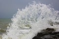 Stormy seascape, waves and wind in the black sea of Georgia