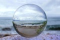 Stormy shore captured in Glass or Crystal Ball