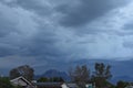 Stormy Skies over Apache Junction, Arizona near Superstition Mountains Royalty Free Stock Photo