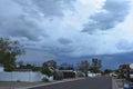 Stormy Skies over Apache Junction, Arizona near Superstition Mountains Royalty Free Stock Photo