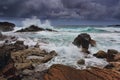 Stormy skies over rugged coastline Royalty Free Stock Photo