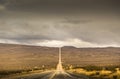 Stormy Sky Above An Empty Desert Road Royalty Free Stock Photo