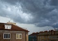 Stormy sky above town Royalty Free Stock Photo