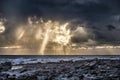 Stormy sky and clouds over the sea at seaton cornwall