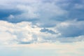 Stormy sky cloudscape with cumulus rain clouds. Beautiful nature backdrop sky. Weather a clear sky peeps through thunderclouds