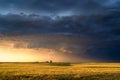 Stormy sky with dramatic sunlight at sunset Royalty Free Stock Photo