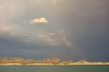 A stormy sky in the desert