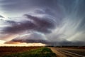 Stormy sky with dramatic, dark clouds from a supercell thunderstorm Royalty Free Stock Photo